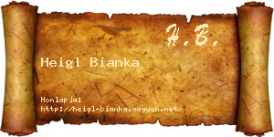 Heigl Bianka névjegykártya